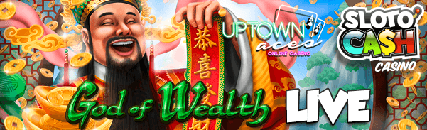 God of Wealth Video Slot Game at Slotocash and Uptown Aces